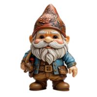 Garden gnome isolated on the transparent background, created with generative AI png