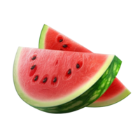 Watermelon slices isolated on transparent background, created with generative AI png