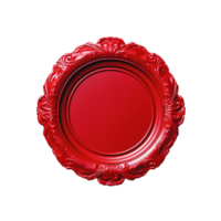 Red wax seal isolated on transparent background, created with generative AI png