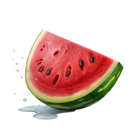 Watermelon slice isolated on transparent background, created with generative AI png