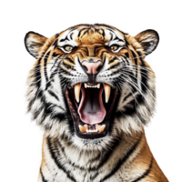 rugido Tigre aislado en transparente fondo, creado con generativo ai png