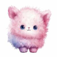 linda kawaii animal dibujos animados personaje aislado en blanco fondo, creado con generativo ai foto