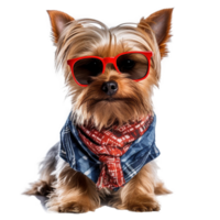 Fashion dog portrait isolated on transparent background, created with generative AI png