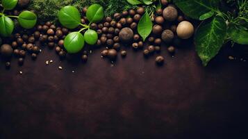 Earth Day concept design of plants, plant seeds and miniature earth for banner background, photo