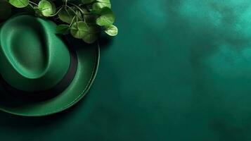 Top View concept design of St Patrick's banner background, AI Generative photo