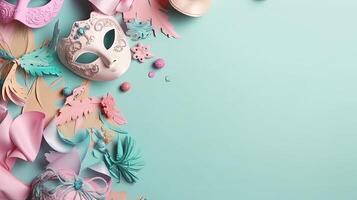 Carnival Banner concept design with pastel background, AI Generative photo