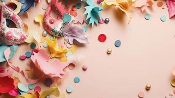 Carnival Banner concept design with pastel background, photo