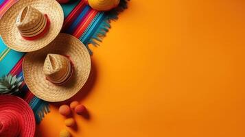 Top View concept design of Cinco De Mayo banner background, photo