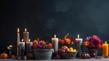 Day of the Dead Banner concept design with black background, photo