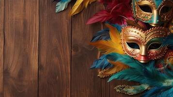 Carnival Banner with concept design of carnival masks, and carnival ornaments, photo