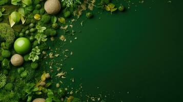 Top View concept design of Earth Day banner background, AI Generative photo