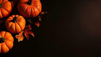 Happy Halloween with orange pumpkins on spooky background, AI Generative photo