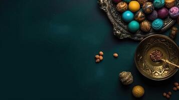 Side View concept design of Ramadan banner background, photo
