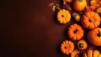 Concept design of bunch of orange pumpkins for Halloween banner, photo