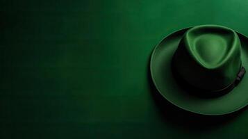 St Patrick's banner concept design of green hat for banner background, photo