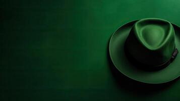 St Patrick's banner concept design of green hat for banner background, AI Generative photo