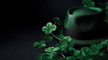 St Patrick's banner concept design with green pastel background, photo