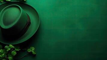 St Patrick's Banner on green pastel background, photo