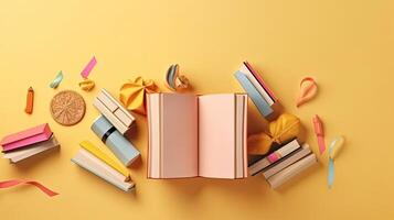 Background banner design for World Book Day, photo