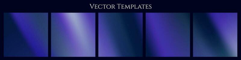 Luxurious Blue Gradient Continuous Vector Templates. Five Carousel Post Templates with blue abstract fluid background. Vector Illustration. EPS 10. For carousel social media posts, continuous designs.