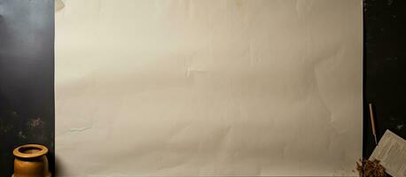 Photo of a blank white sheet of paper on a table, offering a space for creativity or a clean slate with copy space