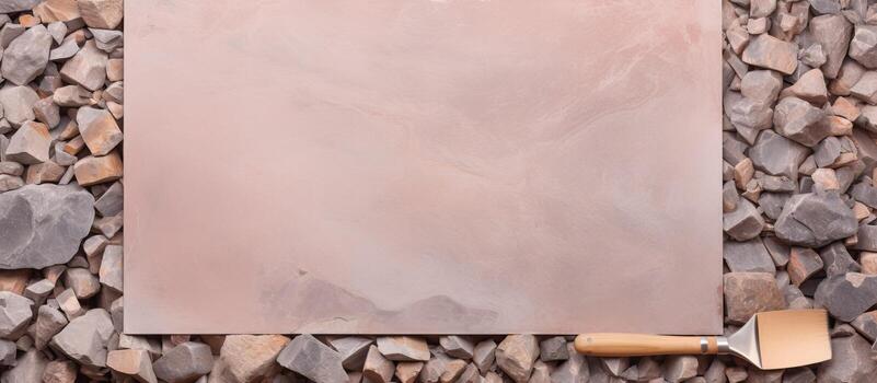 foto de un blanco sábana de papel descansando en un apilar de rocas, ofrecimiento mucho de espacio para creativo ideas con Copiar espacio