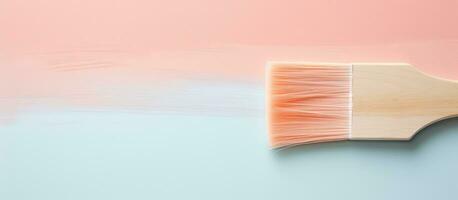 foto de un vistoso pintar cepillo en contra un vibrante antecedentes con Copiar espacio