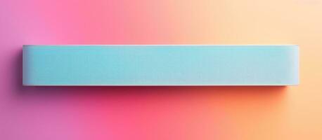Photo of a pastel blue and pink rectangle on a vibrant pink and orange background with copy space with copy space