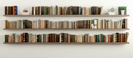 Photo of a bookshelf filled with a wide variety of books, offering endless reading possibilities with copy space