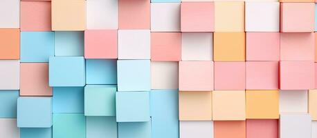 foto de un vibrante pastel de colores pared con vacío espacio para texto o diseño elementos con Copiar espacio