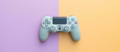 Photo of a video game controller up close with copy space with copy space