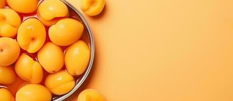 Photo of a delicious assortment of yellow donuts in a metal bowl with plenty of space for your own copy with copy space