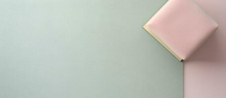 Photo of a colorful wall with a minimalist square object in the center with copy space