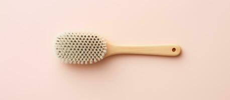 Photo of a hair brush on a vibrant pink background with plenty of space for text or design elements with copy space