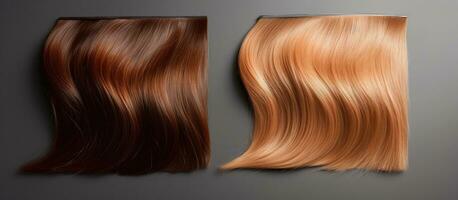 foto de Tres diferente de colores pelo en un blanco antecedentes con Copiar espacio con Copiar espacio