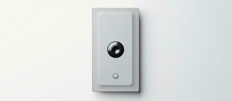 Photo of a white wall mounted camera on a blank wall with copy space with copy space