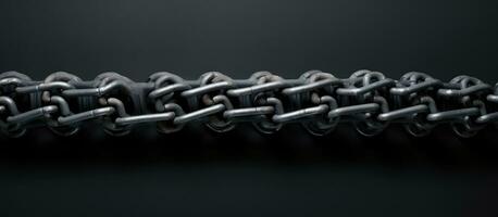 Photo of a close up shot of a chain on a black background with copy space