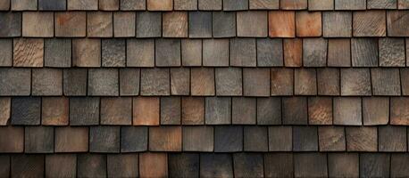 Photo of a detailed wooden plank roof with ample copy space with copy space