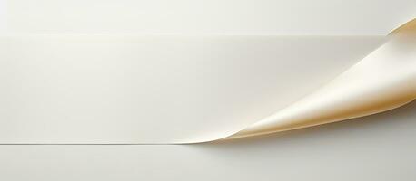 Photo of a blank white paper with a curled edge, providing ample space for creative content or text with copy space