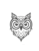 Owl logo - vector illustrations. Emblem design on transparent background png