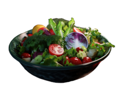 Green salad with tomato and fresh vegetables isolated on transparent background png