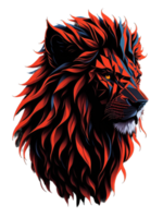 Lion head illustration, isolated on transparent background png