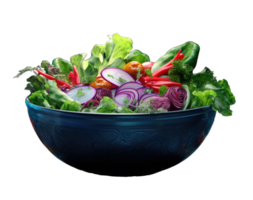 Green salad with tomato and fresh vegetables isolated on transparent background png