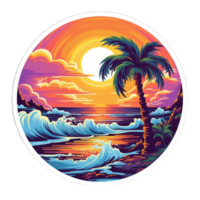 zomer t-shirt en strand paradijs t-shirt ontwerp png