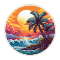 Summer T-Shirt And Beach Paradise T-Shirt Design png