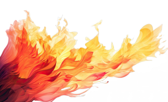 Translucent fire flames and sparks on transparent background. For used on dark illustrations. Transparency only in vector format png