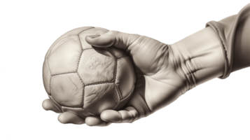 Hand halten ein Ball isoliert auf transparent Hintergrund png