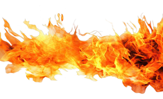 Translucent fire flames and sparks on transparent background. For used on dark illustrations. Transparency only in vector format png