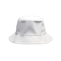 blanco Cubeta sombrero Bosquejo, No gravedad, 3d representación, aislado en transparente fondo, generativo ai png