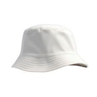 blanco Cubeta sombrero Bosquejo, No gravedad, 3d representación, aislado en transparente fondo, generativo ai png